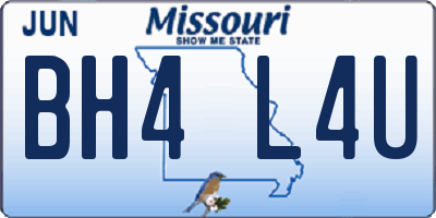 MO license plate BH4L4U