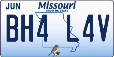 MO license plate BH4L4V