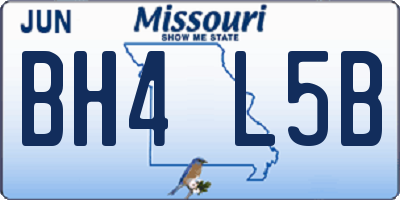 MO license plate BH4L5B