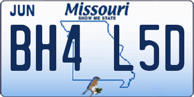 MO license plate BH4L5D