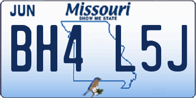 MO license plate BH4L5J