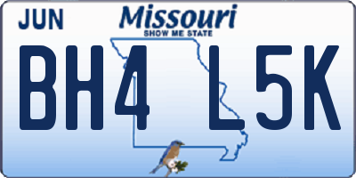 MO license plate BH4L5K