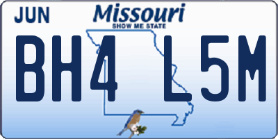 MO license plate BH4L5M