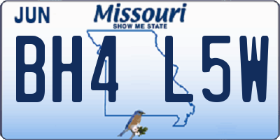 MO license plate BH4L5W