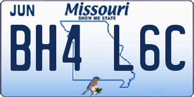 MO license plate BH4L6C