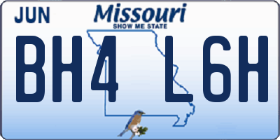 MO license plate BH4L6H