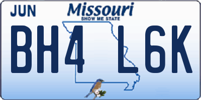 MO license plate BH4L6K