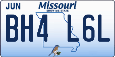 MO license plate BH4L6L