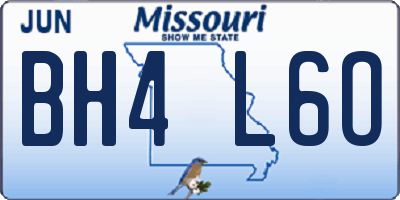 MO license plate BH4L6O