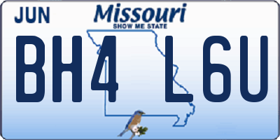 MO license plate BH4L6U