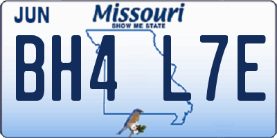 MO license plate BH4L7E