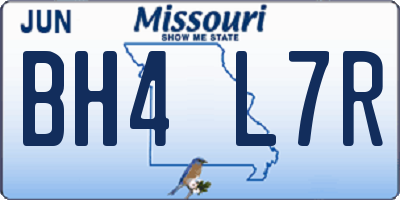 MO license plate BH4L7R
