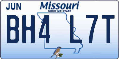MO license plate BH4L7T