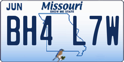 MO license plate BH4L7W