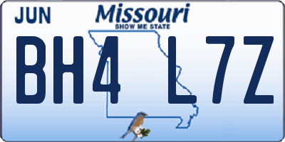 MO license plate BH4L7Z