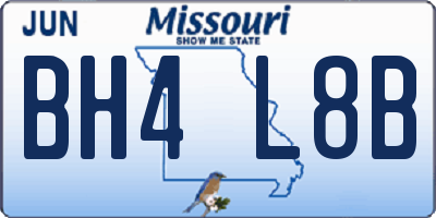 MO license plate BH4L8B