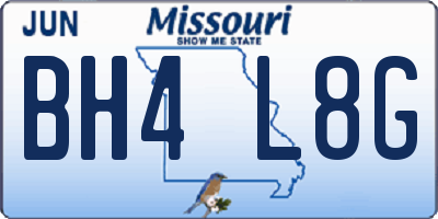 MO license plate BH4L8G