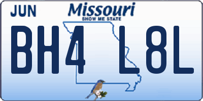 MO license plate BH4L8L