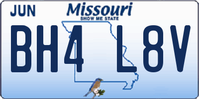 MO license plate BH4L8V