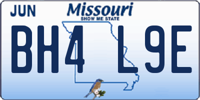 MO license plate BH4L9E