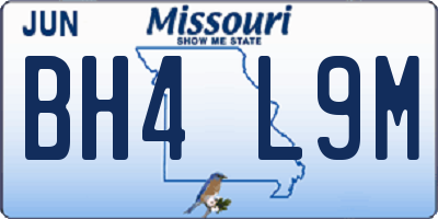 MO license plate BH4L9M