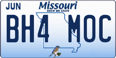 MO license plate BH4M0C