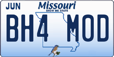 MO license plate BH4M0D