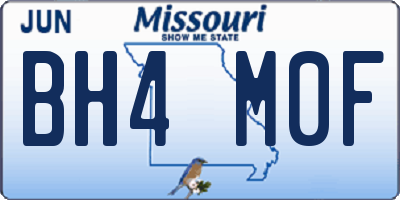 MO license plate BH4M0F