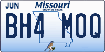 MO license plate BH4M0Q