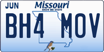 MO license plate BH4M0V