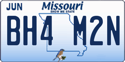 MO license plate BH4M2N