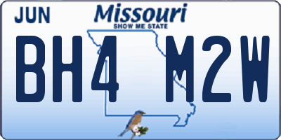MO license plate BH4M2W
