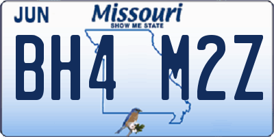 MO license plate BH4M2Z