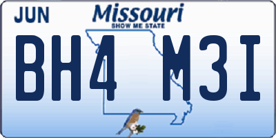MO license plate BH4M3I