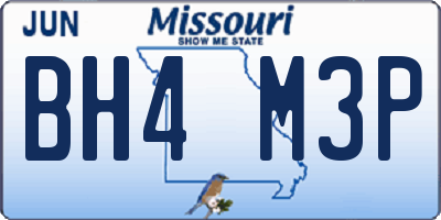 MO license plate BH4M3P