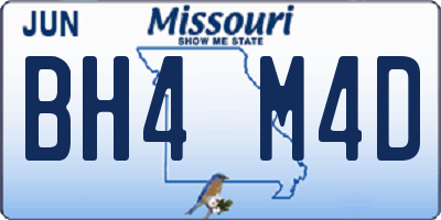 MO license plate BH4M4D