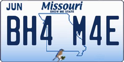 MO license plate BH4M4E