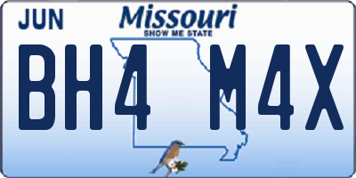 MO license plate BH4M4X
