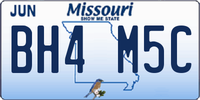MO license plate BH4M5C