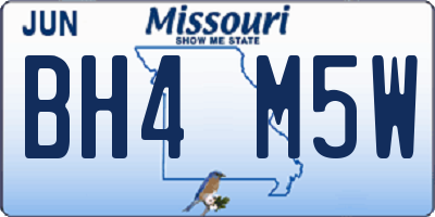 MO license plate BH4M5W