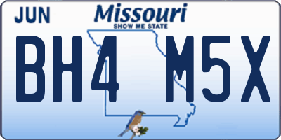 MO license plate BH4M5X
