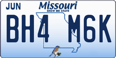 MO license plate BH4M6K