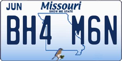 MO license plate BH4M6N