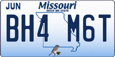 MO license plate BH4M6T