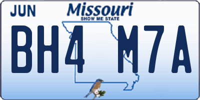 MO license plate BH4M7A