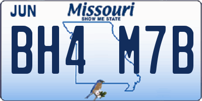 MO license plate BH4M7B