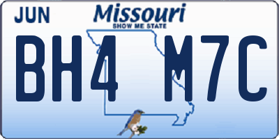 MO license plate BH4M7C