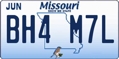 MO license plate BH4M7L