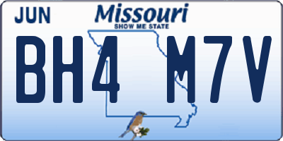 MO license plate BH4M7V