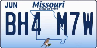 MO license plate BH4M7W